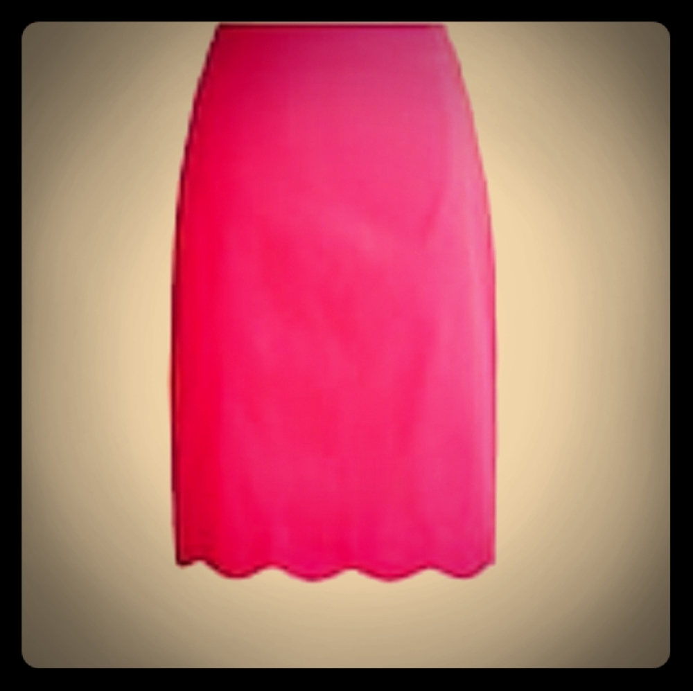 J Crew Scalloped Sateen Pencil Skirt